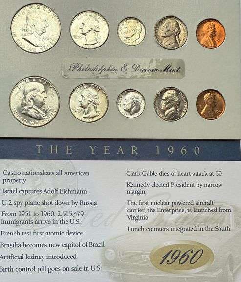 Vintage 1960 BU Year Set.