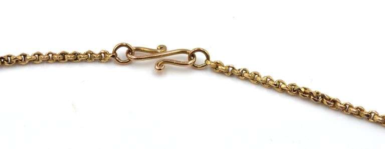 18kt Yellow gold fancy rolo link chain necklace
