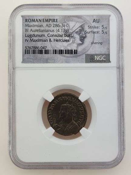 286-310 AD Roman Empire, Maximian / NGC AU
