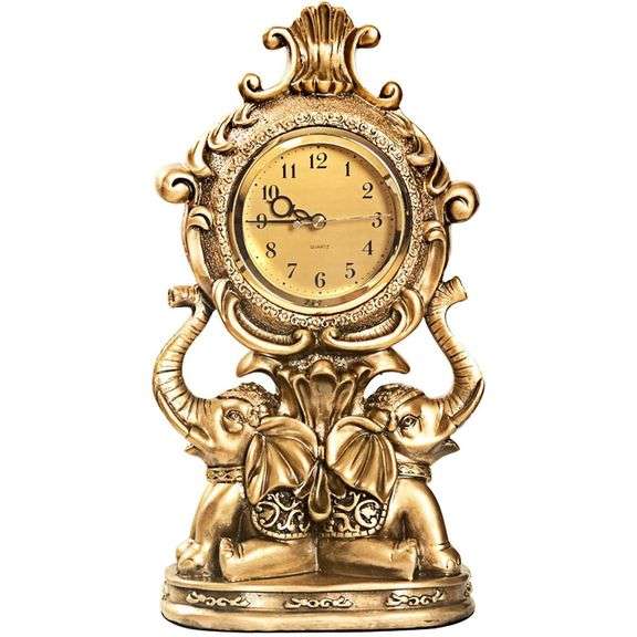 Bronze Elephant Mantel Clock