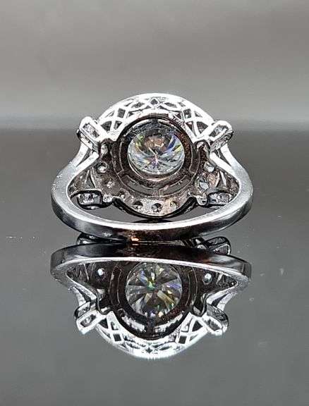 DONT POST FIND RINGBeautiful 14 Kt White Gold Plate 3 Ct Lab Simulated Diamond Ring