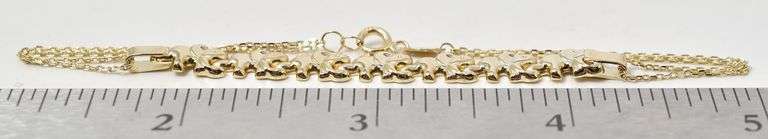 Lovely 14K Yellow Gold Elephant Motif Bracelet
