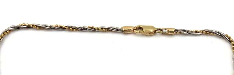 Sparkling Two Tone 14k Anklet