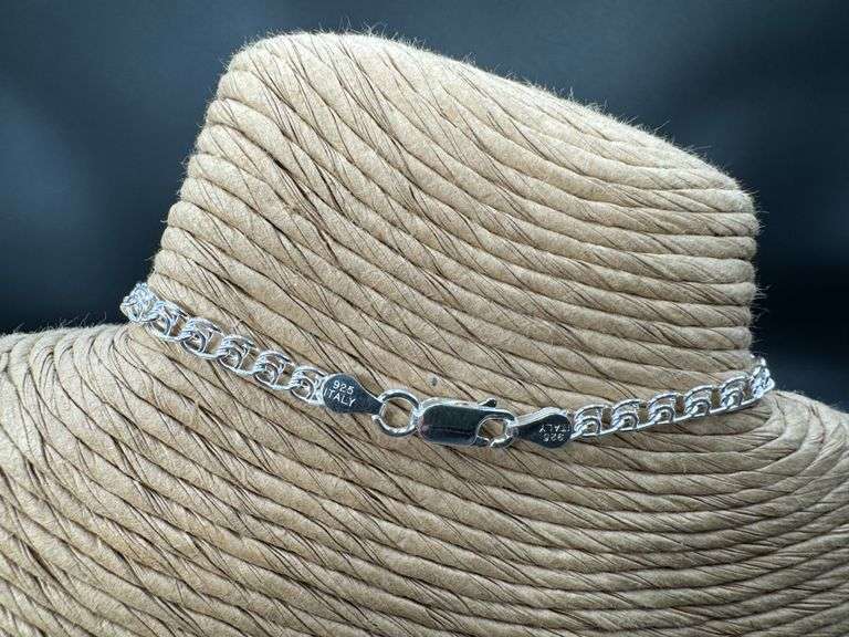 Sterling Silver Italian Love Heart Chain 4mm Solid 925 Italy Infinity Promise Bracelet Anklet 9"