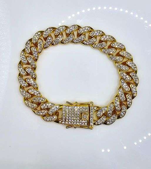 14 Kt Gold Plated 38.2 Gram Cuban Curb Link Bracelet