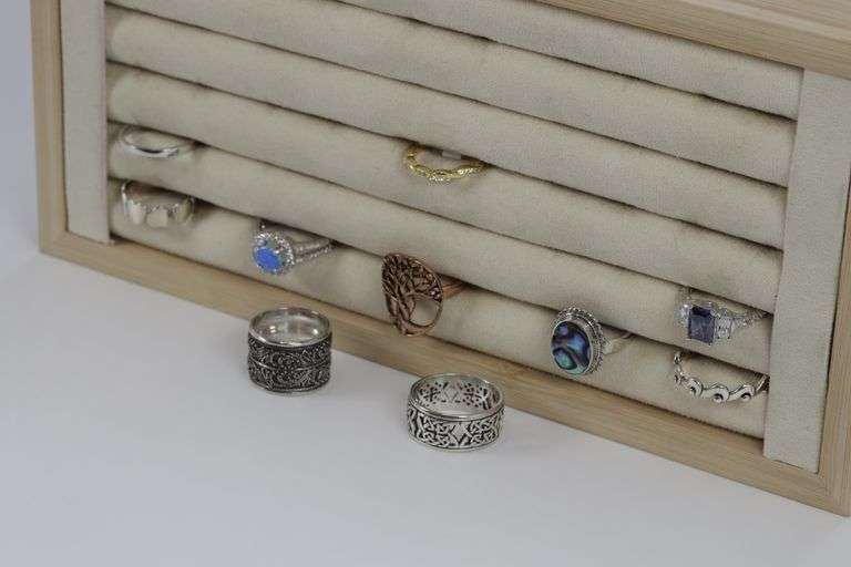 Sterling Silver Curated Ring Assortment Various Sizes & Styles (10 Ring Lot)