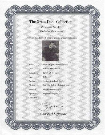 Limited Edition Pierre-Auguste Renoir (After) Original Heliogravure 1919