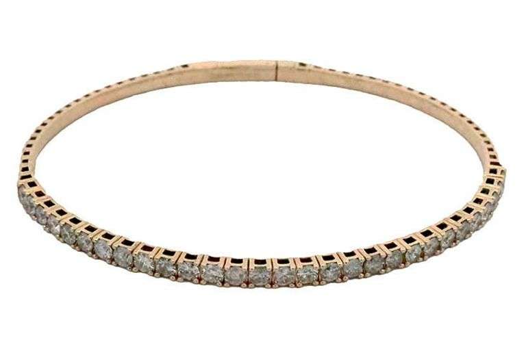 2.00ctw Round Diamond Flex Bangle Bracelet in 14K