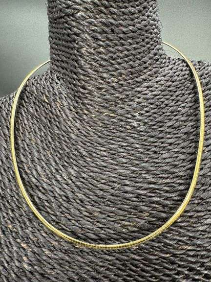 Sterling Silver 22k Gold Plated Omega Necklace 4mm 925 Italy Cubetto Chain 18"