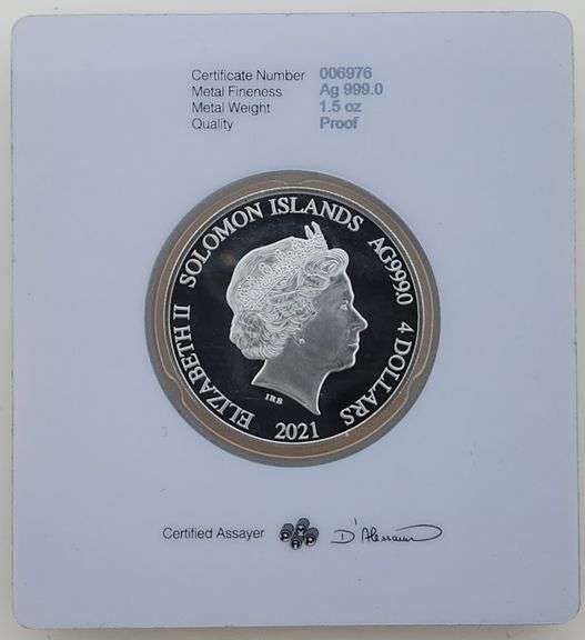 2021 PAMP Made Solomon Islands $4 Coin. 1.5ozt Fine