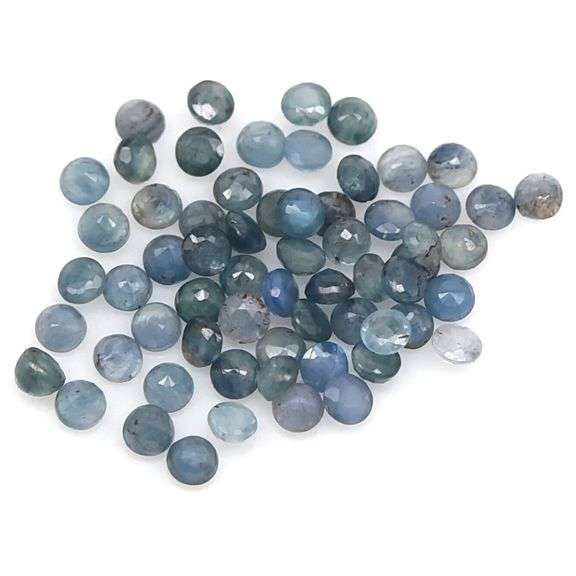 Stunning blue gray 8.89ct round cut Sapphire set
