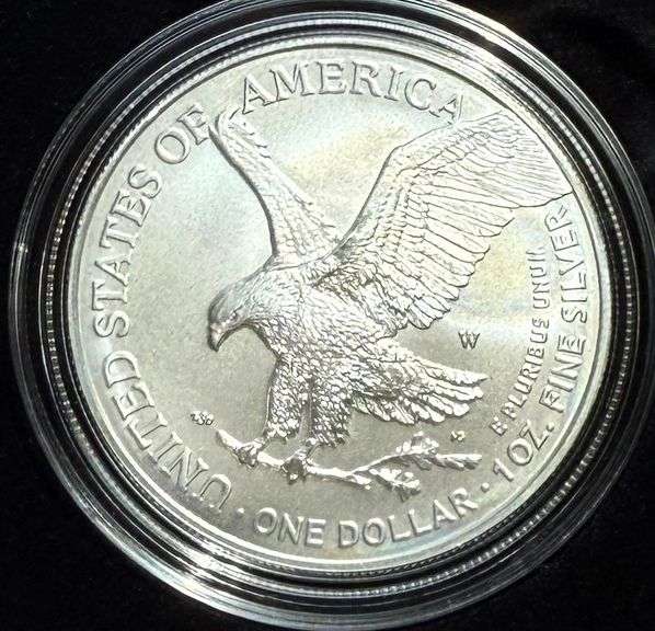 2022 W  Uncirculated Silver Eagle With Box & Paper