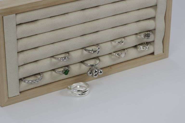 Sterling Silver Curated Ring Assortment Various Sizes & Styles (10 Ring Lot)