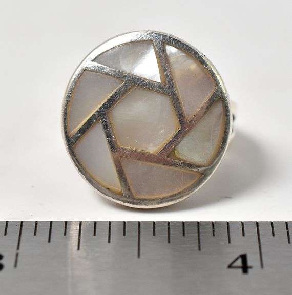 Mother of Pearl Gemstone Ring in Sterling Silver