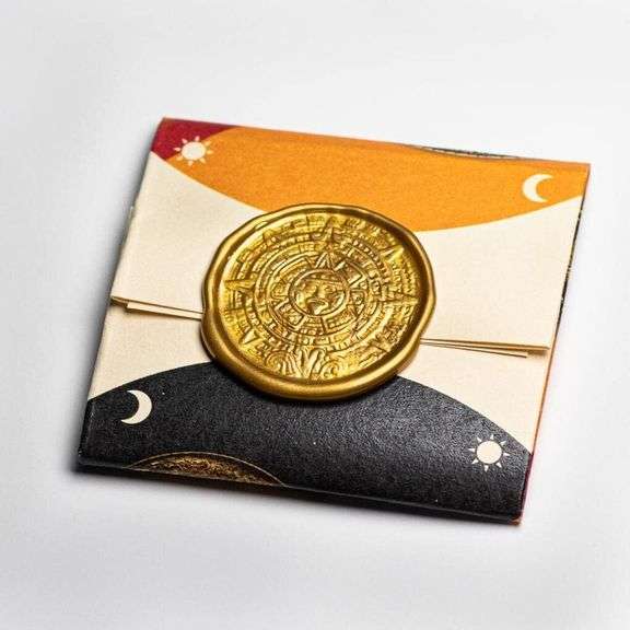 Aztec Sun and Moon Brass Coin Collectible