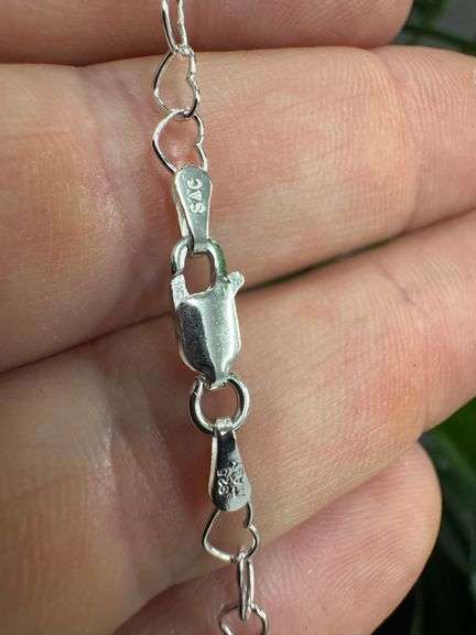 Sterling Silver Italian Love Heart Chain 4mm Solid 925 Italy Infinity Promise Necklace 15"