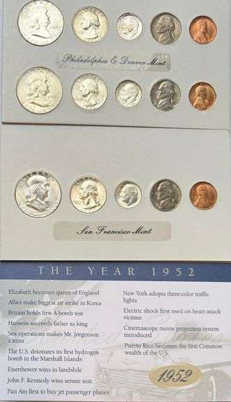 Vintage 1952 BU Year Set.