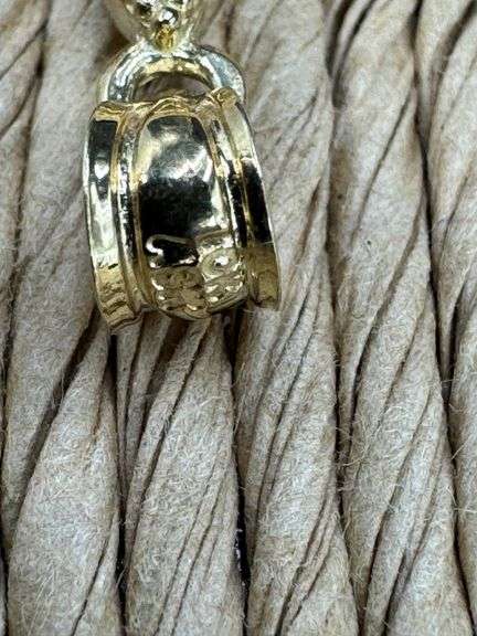 10k Yellow Gold Ornate Cross with Clear CZs Pendant Christian Charm