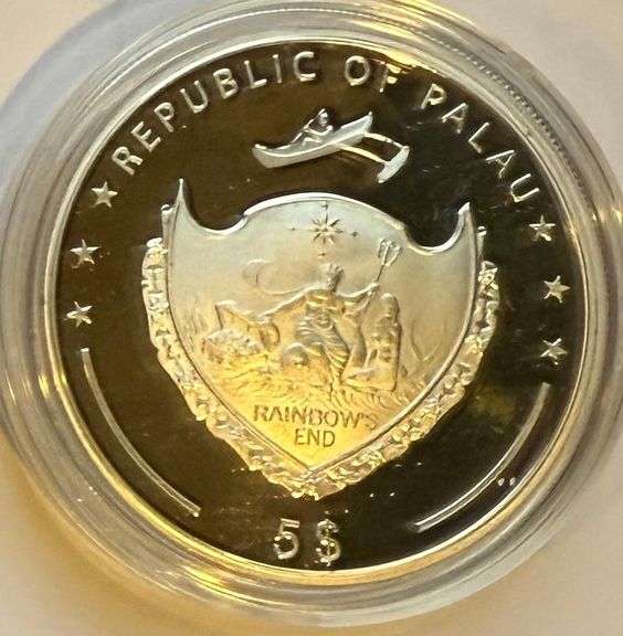 2008 Red Baron Silver Enamel Proof Palau $5