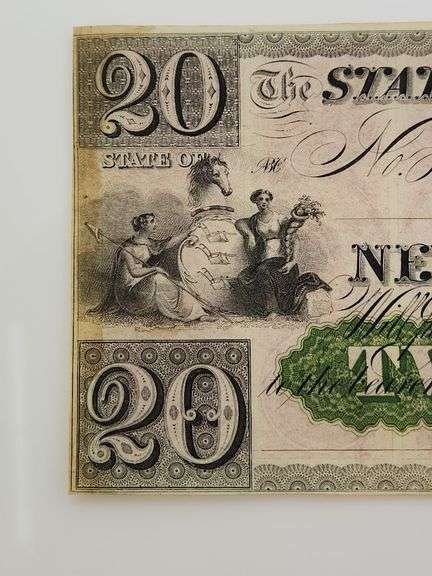 1800s Remainder State bank at New Brunswick $20 Obsolete Note