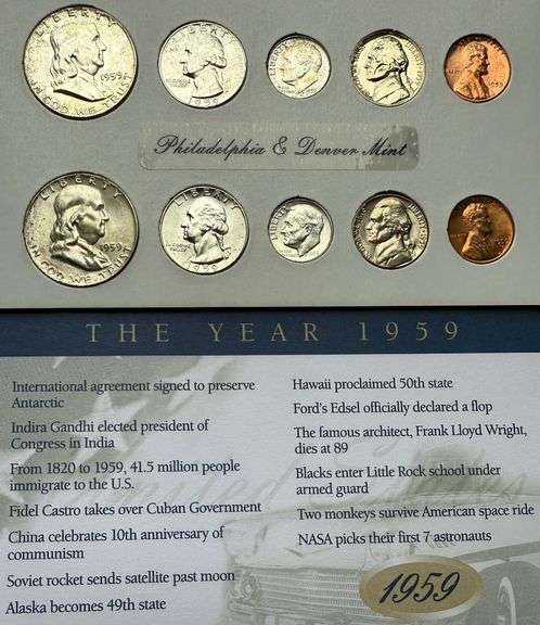 Vintage 1959 BU Year Set