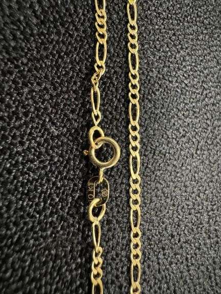 10k Yellow Gold Solid Figaro Link Chain 1.9mm Necklace 18"