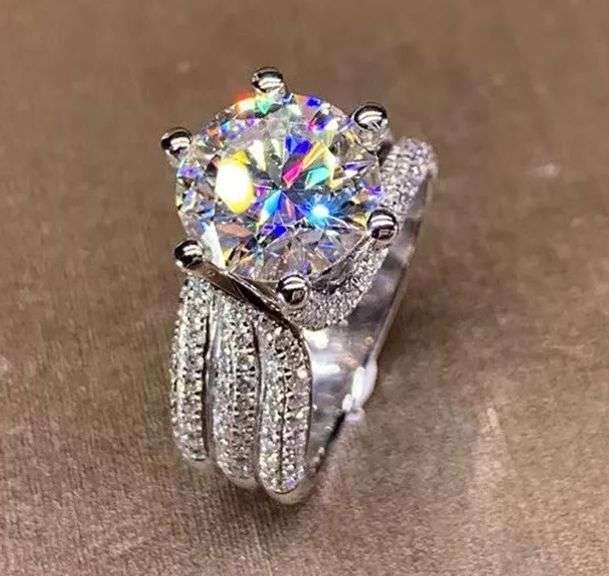 Huge 5.5 Ct Sparkling Lab Simulated Diamond Ring