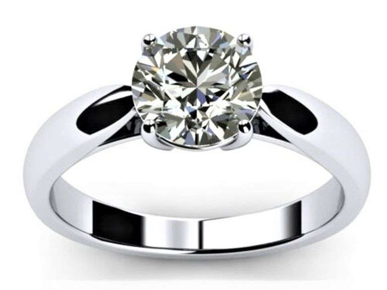 14 Kt White Gold Plated 3.25 White Lab Simulated Diamond Ring