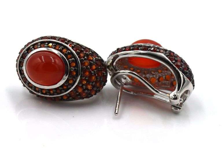 925 Sterling silver Carnelian earrings