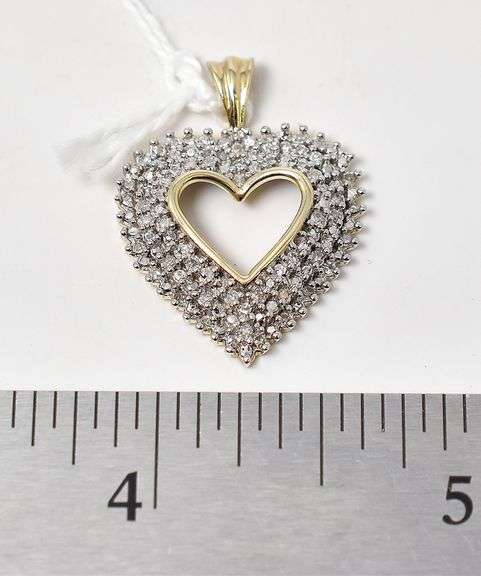 Brilliant Diamond Heart Pendant in 10K Yellow Gold