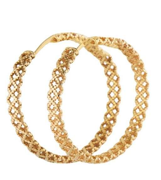 Gucci Diamantissima Braided Style Hoop Earrings in 18K