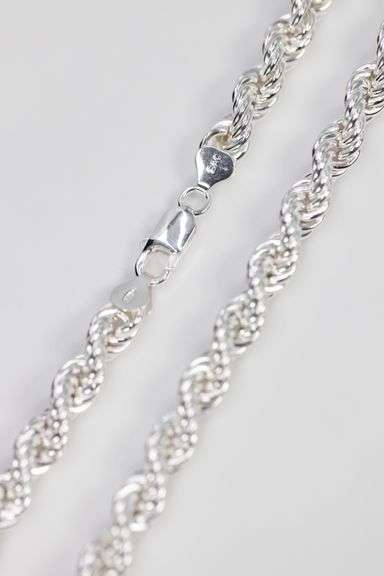 Sterling Silver Hollow Spiral Rope Chain 8mm Pure 925 Italy New Men's Wide Necklace 30"