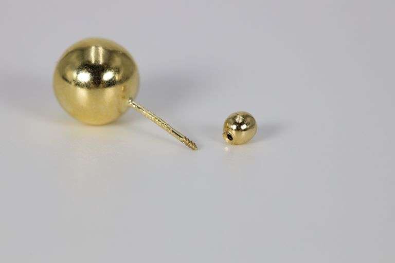 10k Yellow Gold 8mm Round Ball Stud Earrings