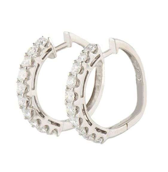Sonia Bitton 1.60ctw Diamond Shared Prong Hoop Earrings in 14K