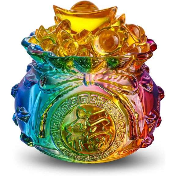 Crystal Glass Wealth Money Bag