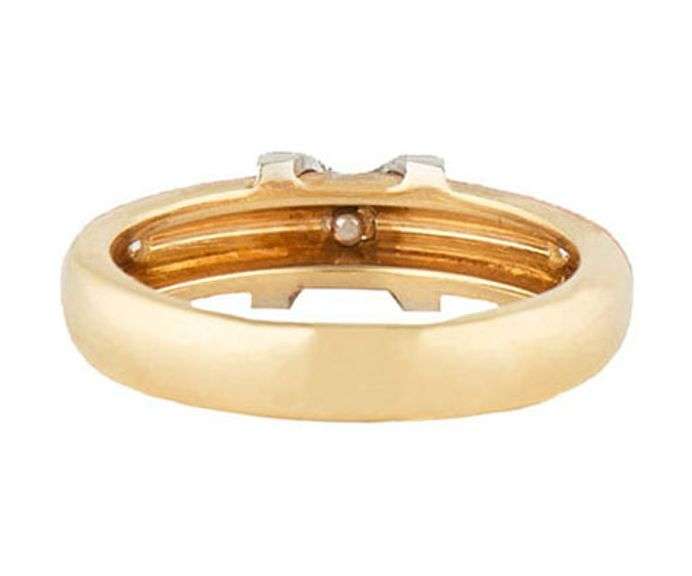 Faberge Limited Edition 0.12ctw Diamond Orange Enamel Band Ring in 18K