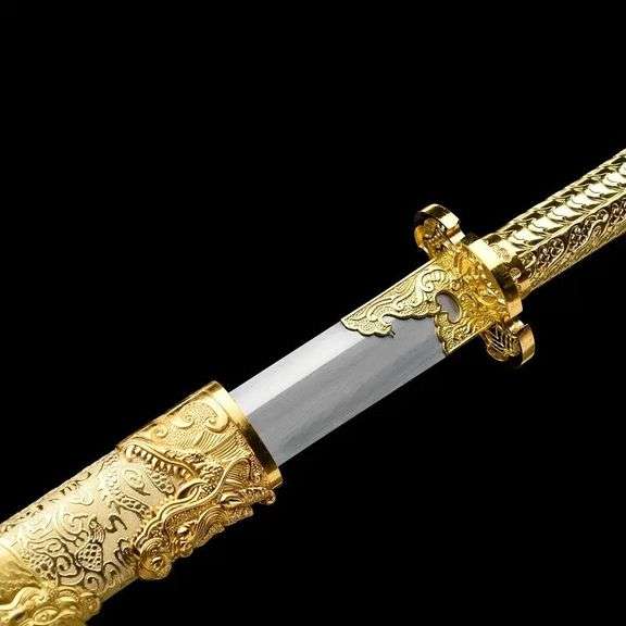 Golden Dragon Katana Sword with Display Stand