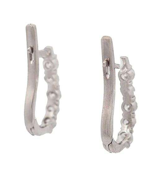 Sonia Bitton 0.80ctw Diamond Five Stone J Hoop Earrings in 14K