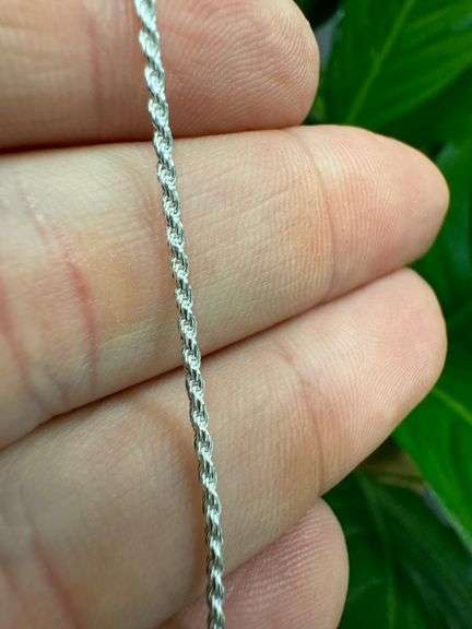 Sterling Silver Diamond-Cut Rope Chain 1.5mm Solid 925 Italy New Bracelet 7"