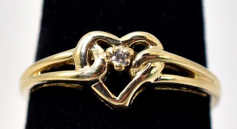 Loving 10K Yellow Gold Heart Diamond Ring