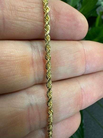 10k Yellow Gold Solid Round Rope Link Chain 2.5mm Necklace 26"