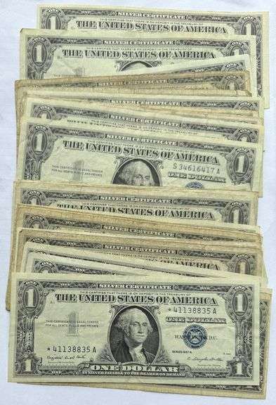 27 1957 $1 Silver Certificates