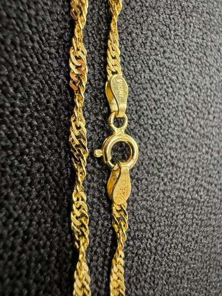22k Gold Plating over .925 Sterling Silver 2.5mm Singapore Bracelet/Anklet in 9 Inches