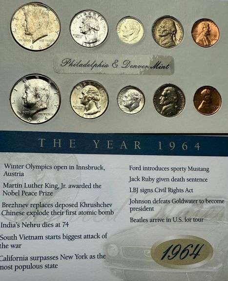 Vintage 1964 BU Year Set