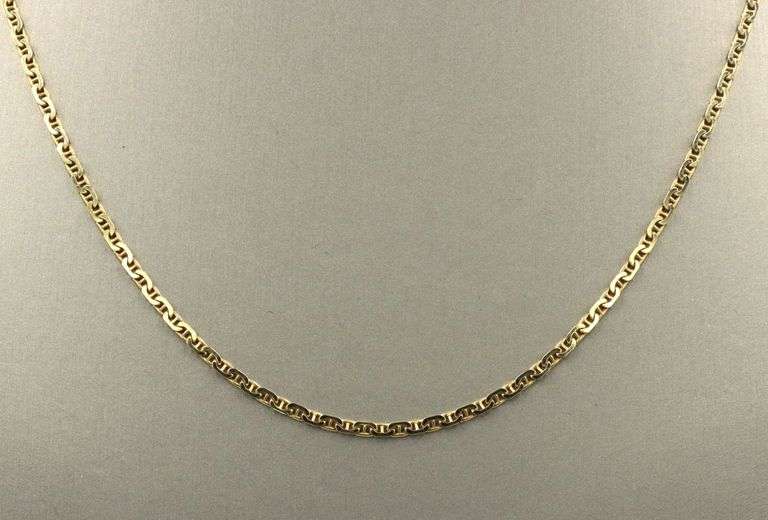 Useful 18K YG Anchor Link Necklace