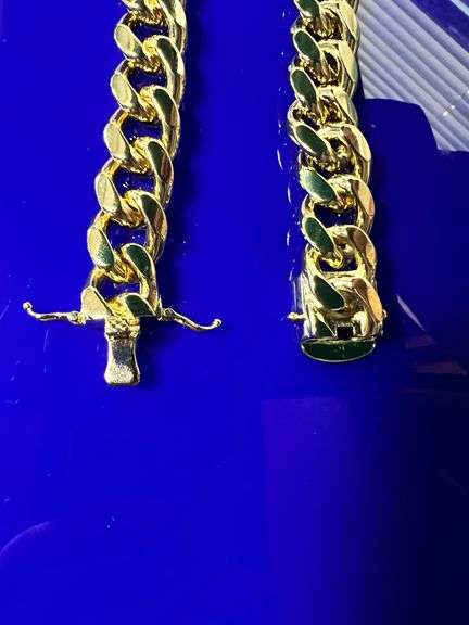 Huge 177 Grams 14 Kt Gold Plated Curb Link Necklace
