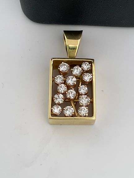 CERTIFIED 18K YELLOW GOLD DIAMOND PENDANT