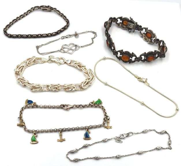 Vintage 925 sterling silver group lot of  bracelets