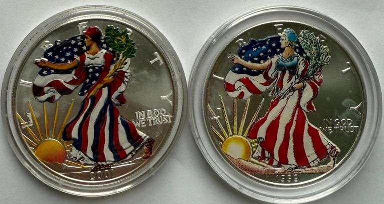 1999 2000 Enameled Silver Eagles