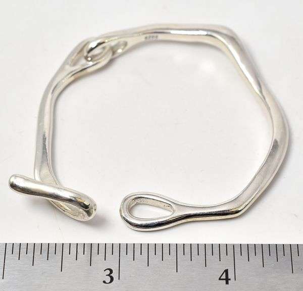 Unique Fish Hook Clasp Bracelet in Sterling Silver